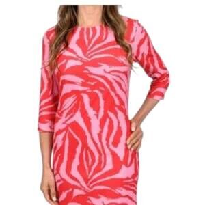 NEW SCAPA LAUREN PERRE printed dress in red
